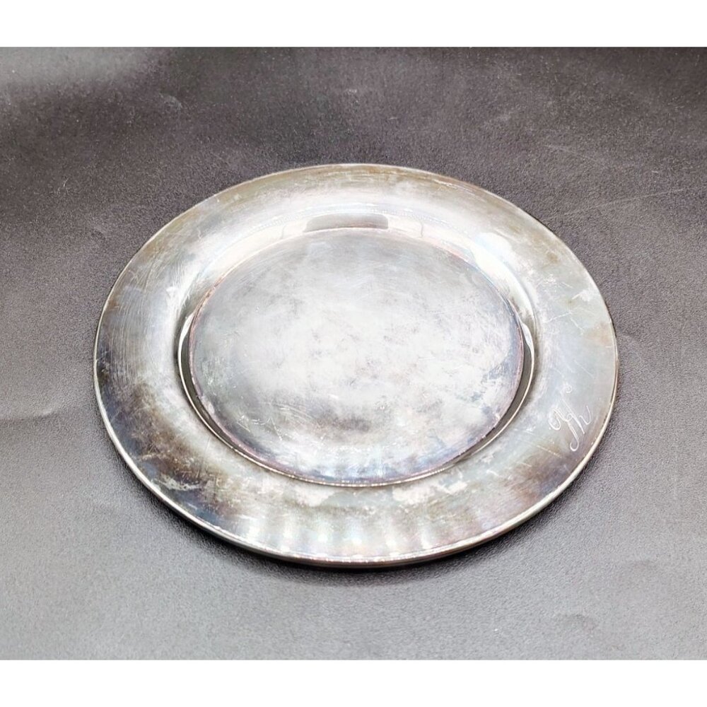 Vintage Dessert Bread Plate Wm. A. Rogers 6" Silverplate Monogrammed “K” Tarnish